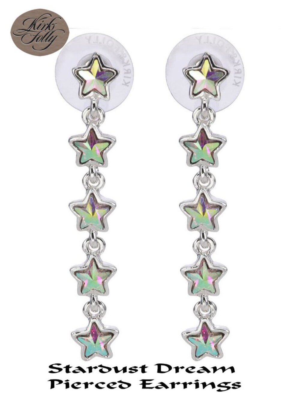 KIRKS FOLLY 𝑺𝒕𝒂𝒓𝒅𝒖𝒔𝒕 𝑫𝒓𝒆𝒂𝒎 Pierced Earrings (Sterling Silvertone)